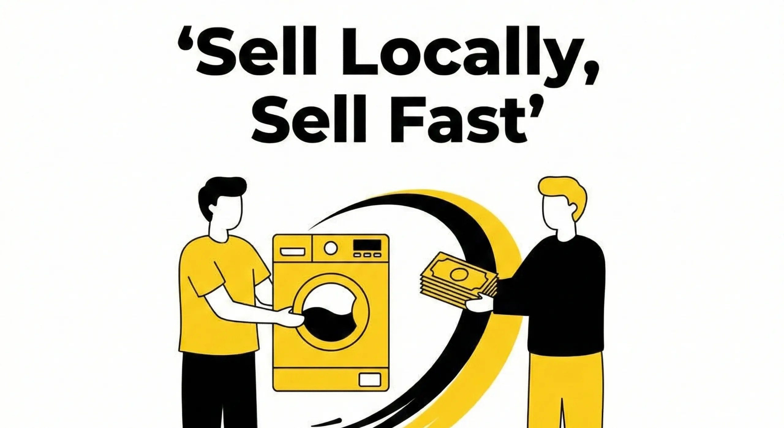 Seller selling washing machine to local buyer – example of local buying and selling in India